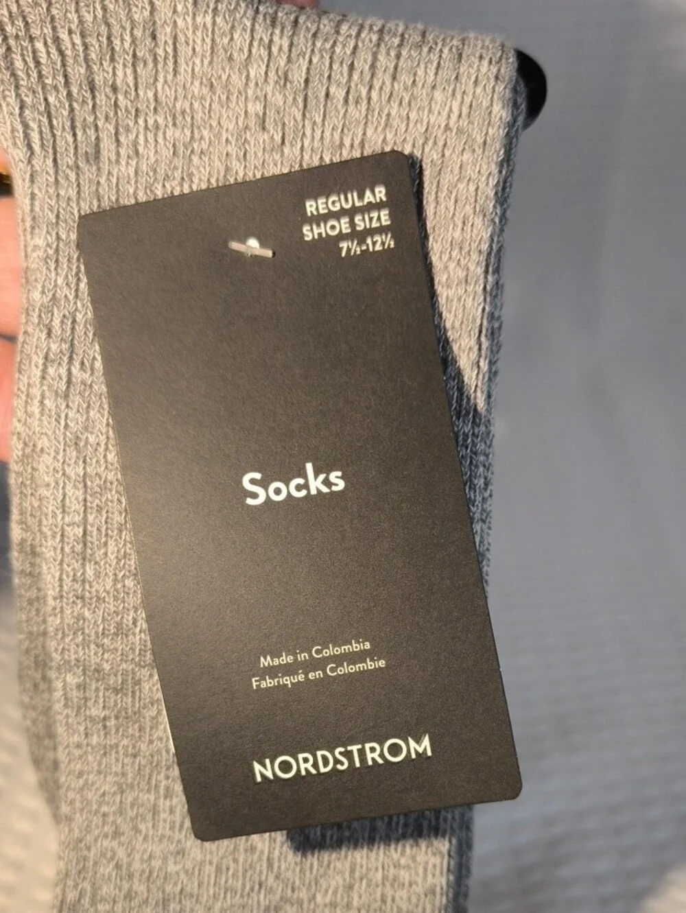 Nordstrom Men’s Light Gray Ribbed Casual Socks